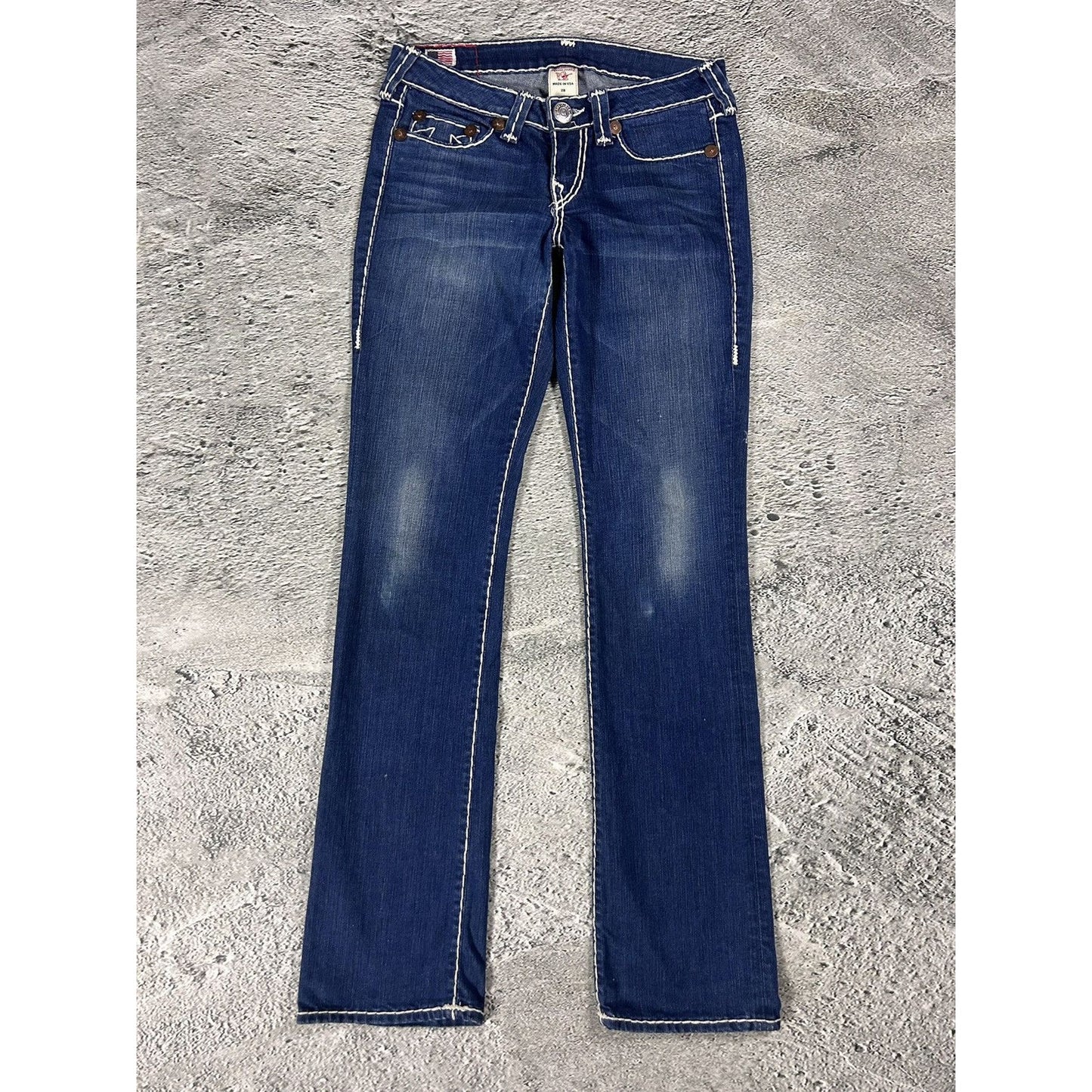 True Religion jeans flared vintage denim pants navy blue