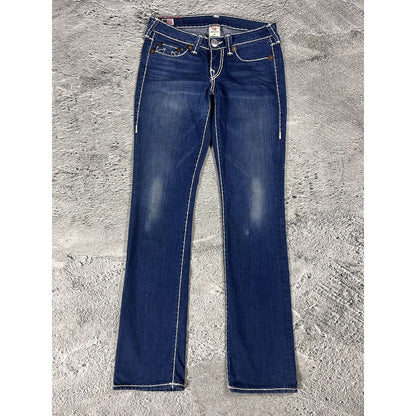 True Religion jeans flared vintage denim pants navy blue
