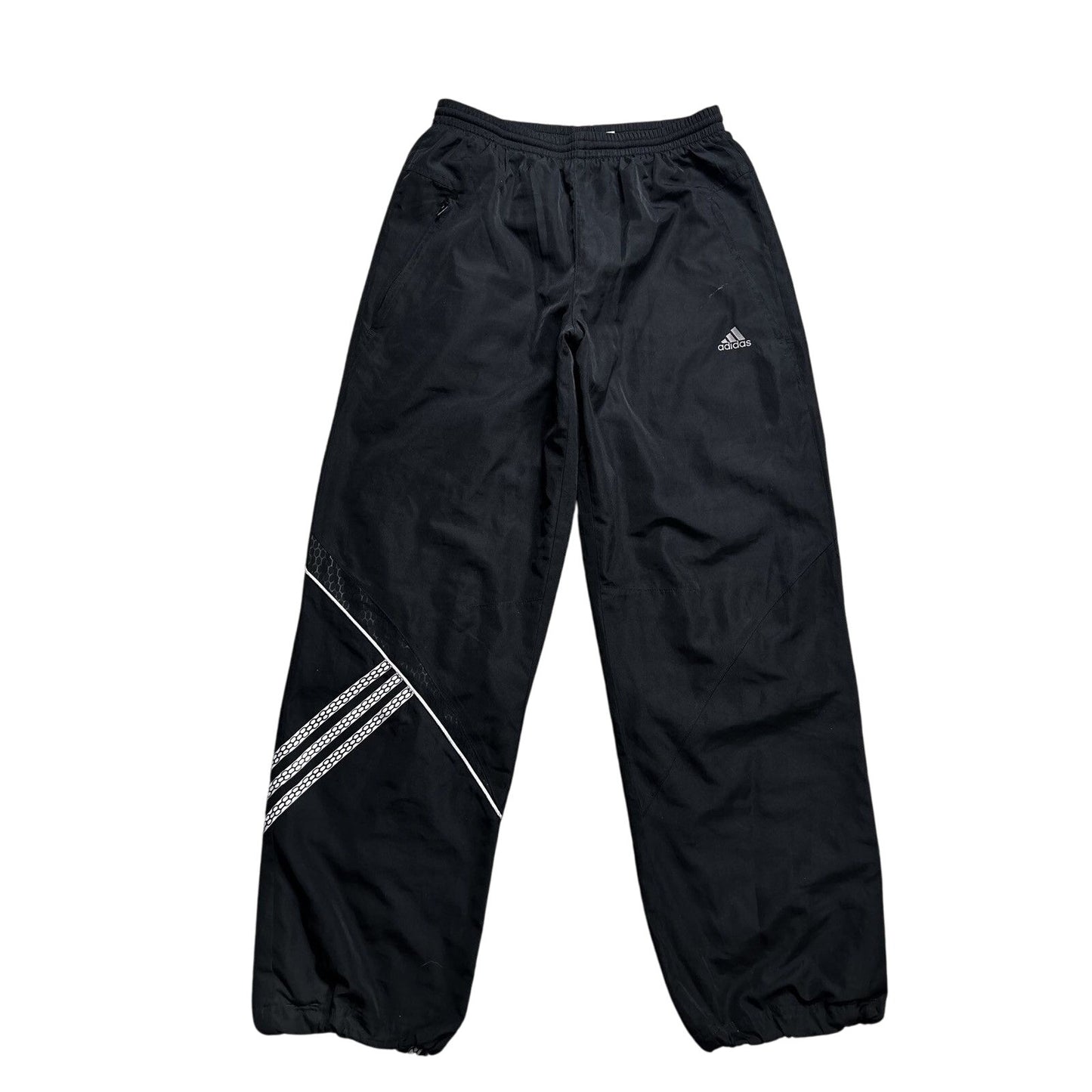 Adidas vintage black track pants small logo 2000s drill Y2K