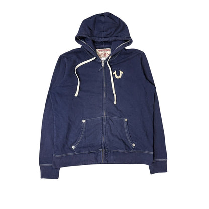 True Religion vintage Navy blue zip hoodie big logo