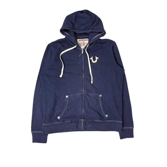 True Religion vintage Navy blue zip hoodie big logo