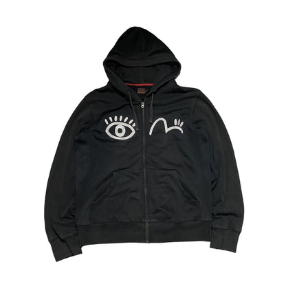 Evisu zip hoodie black vintage eye seagull logo