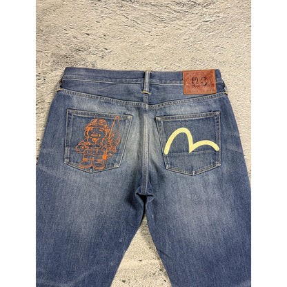 Evisu jeans vintage fisherman seagull logo selvedge denim