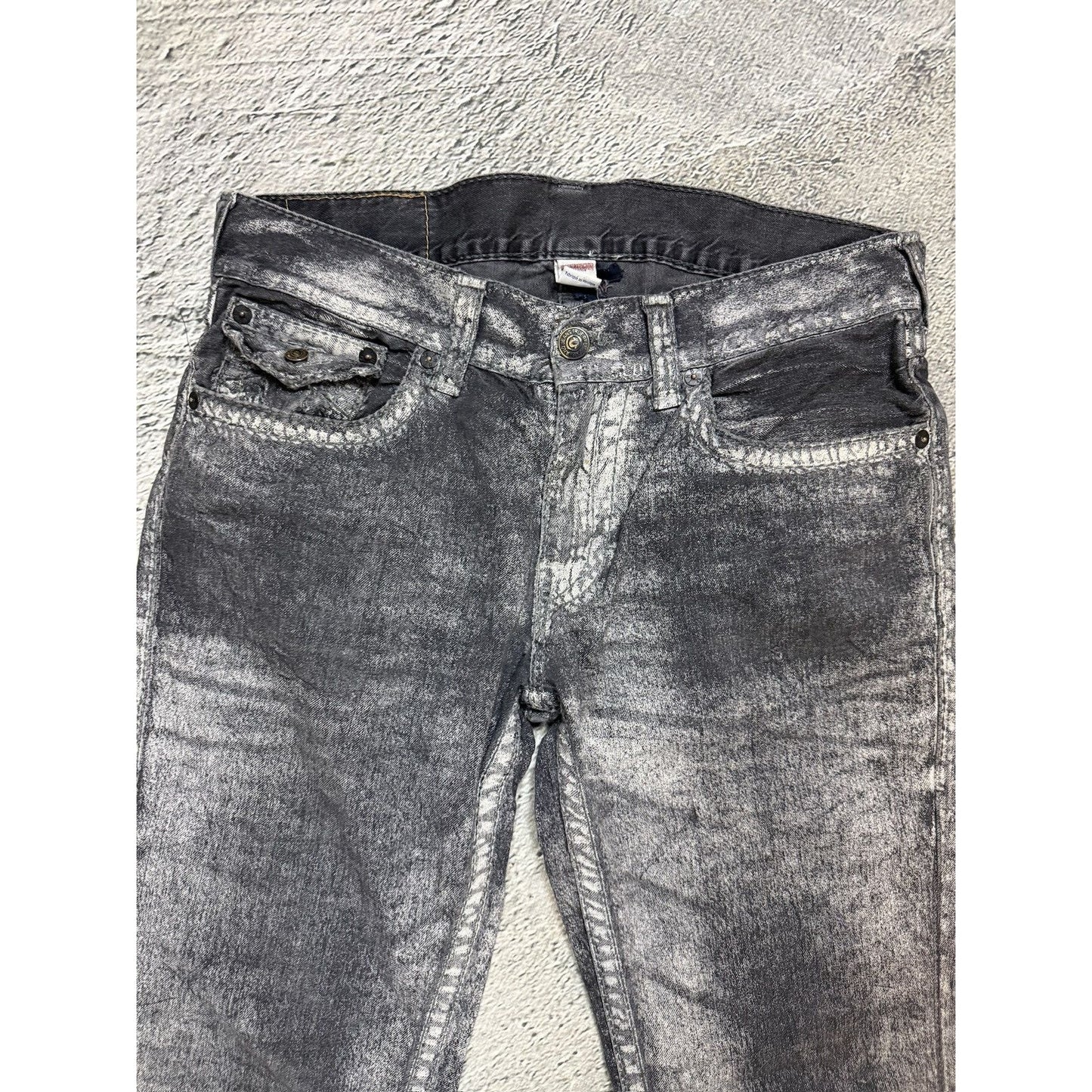 True Religion black dark grey black painted jeans Ricky