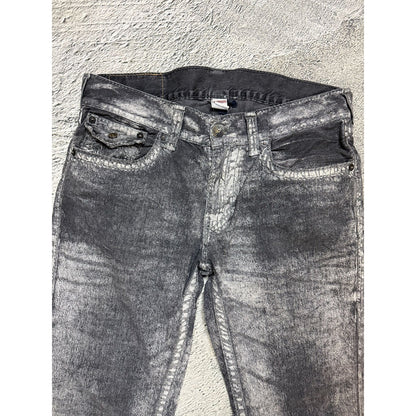 True Religion black dark grey black painted jeans Ricky