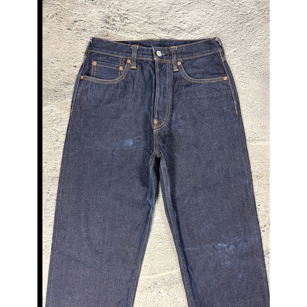 Evisu jeans daicock red navy sample raw denim Selvedge