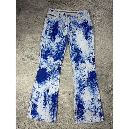 Dolce & Gabbana Painted flared jeans denim white blue