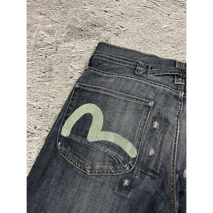 Evisu Yamane jorts grey Y2K shorts denim mint gull