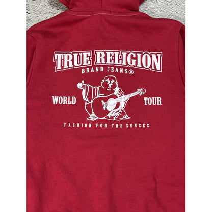 True Religion vintage red zip hoodie logo Y2K