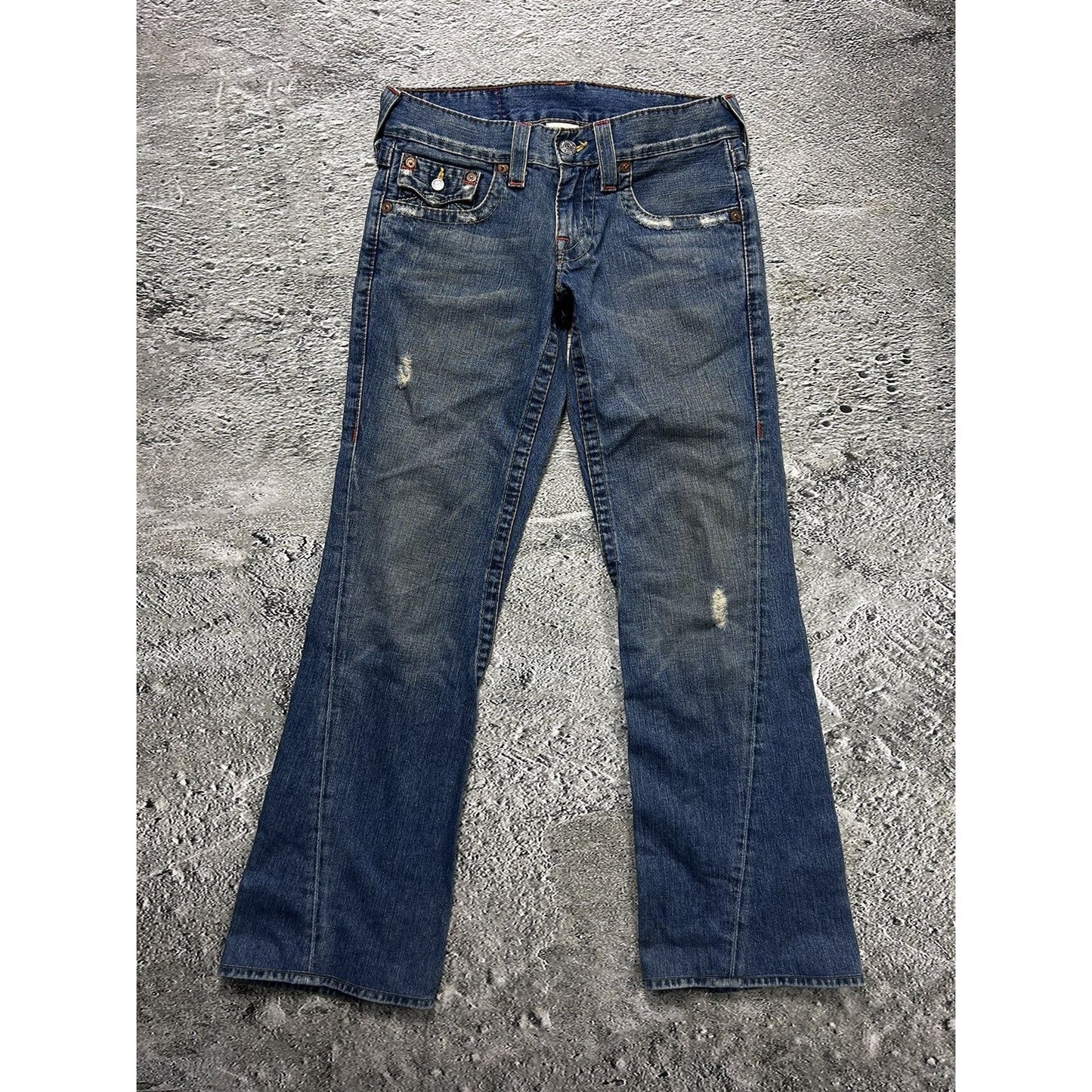 True Religion vintage jeans embroidery sunrise bootcut Y2K