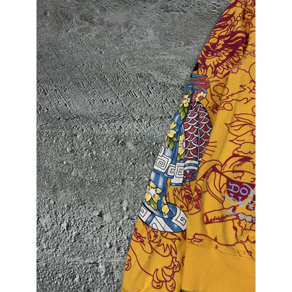 Ed Hardy zip hoodie yellow vintage Y2K Christian Audigier