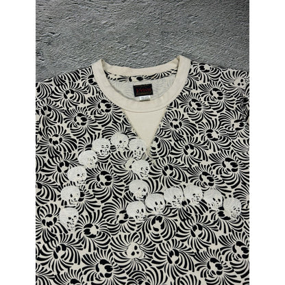 Evisu t-shirt vintage big logo seagull skull white black