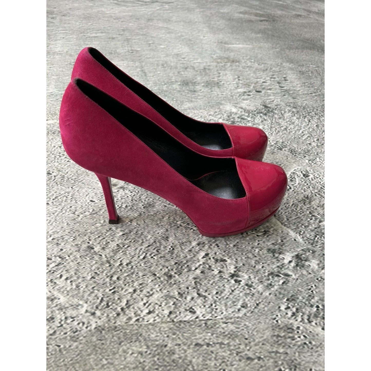 Saint Laurent Paris Tribute 2 High Heels Fushia Pink Suede