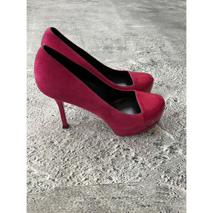 Saint Laurent Paris Tribute 2 High Heels Fushia Pink Suede