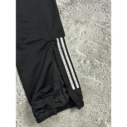 Adidas vintage black track pants small logo 2000s drill Y2K