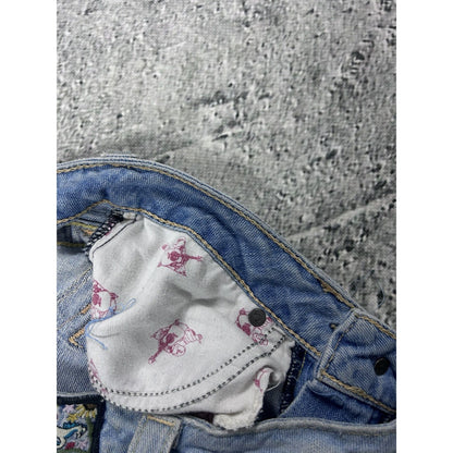 True Religion blue jeans hippie flared bootcut stitching
