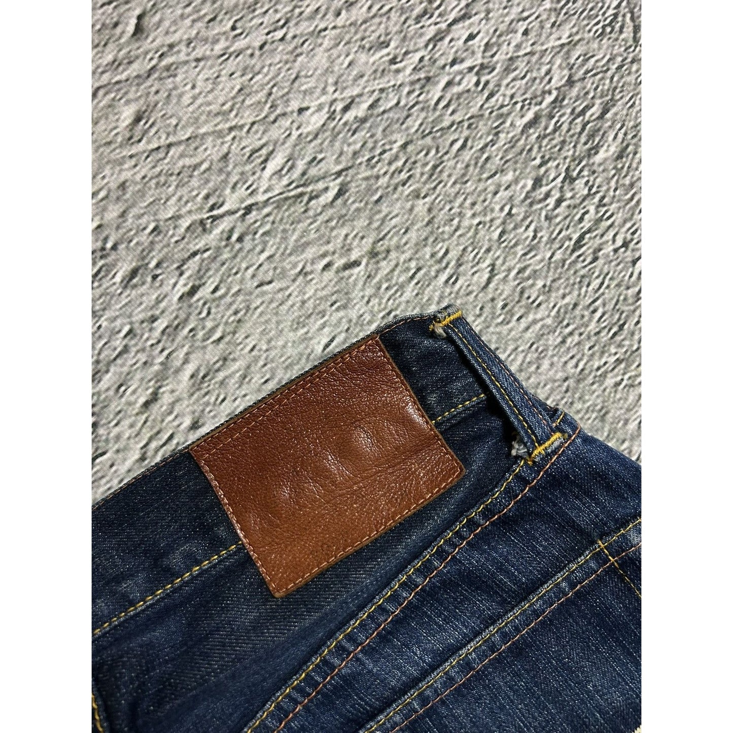 Evisu jeans daicock vintage selvedge navy big logo white
