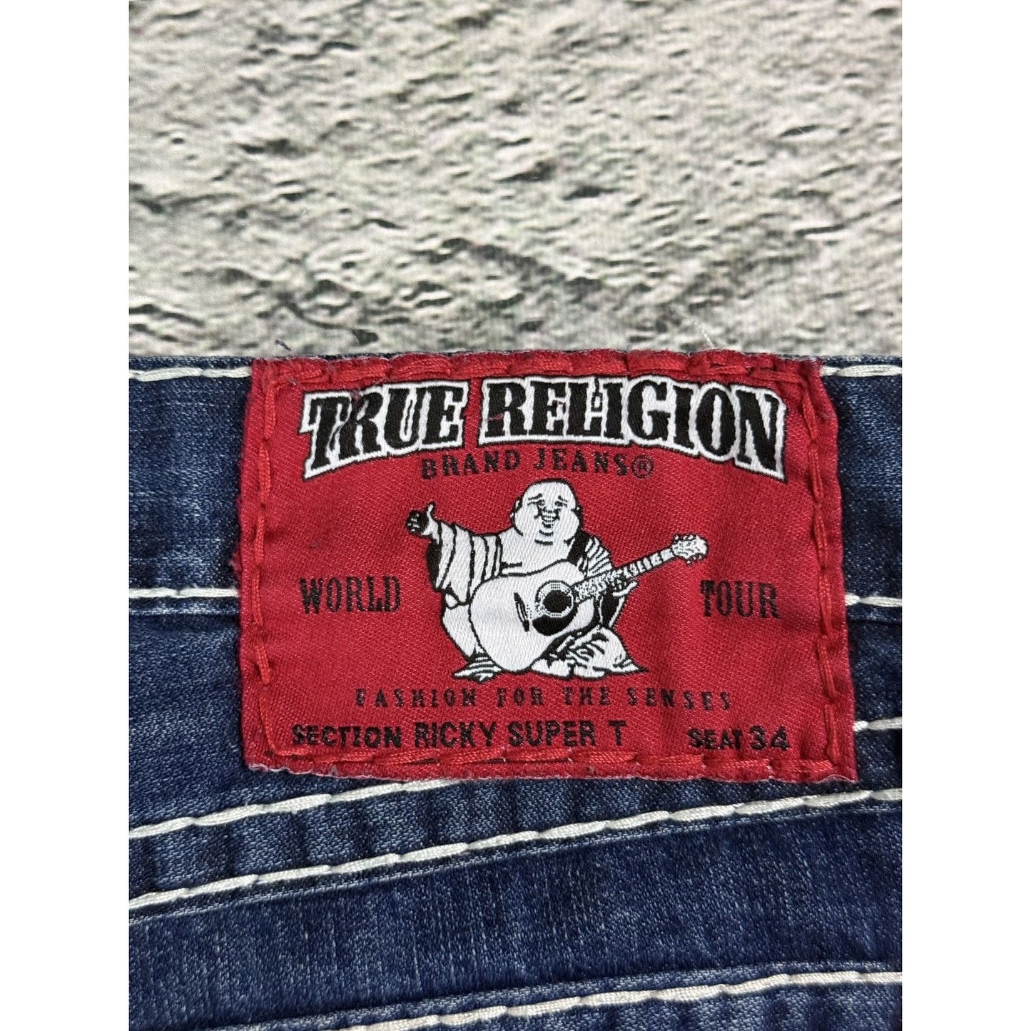 True Religion blue jeans Red Tab stitching Y2K Ricky