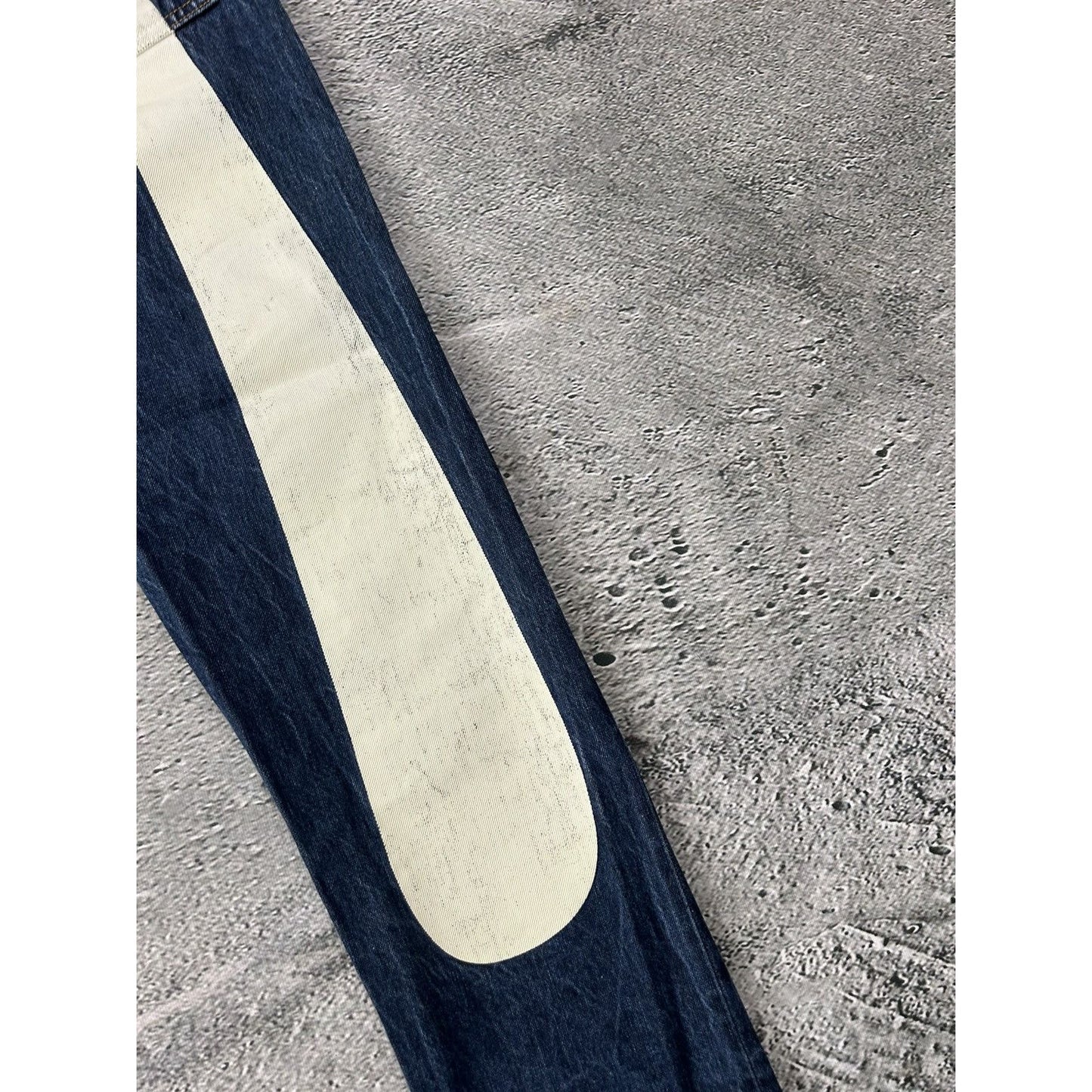 Evisu jeans daicock big logo white selvedge denim