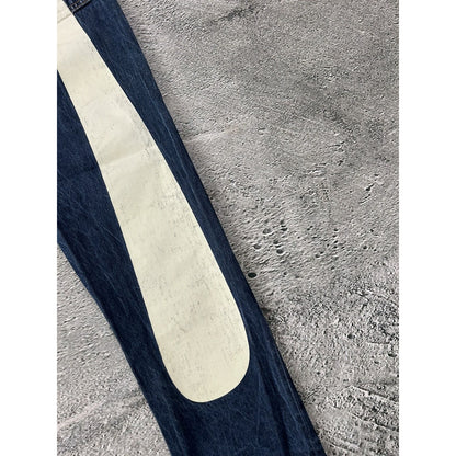 Evisu jeans daicock big logo white selvedge denim