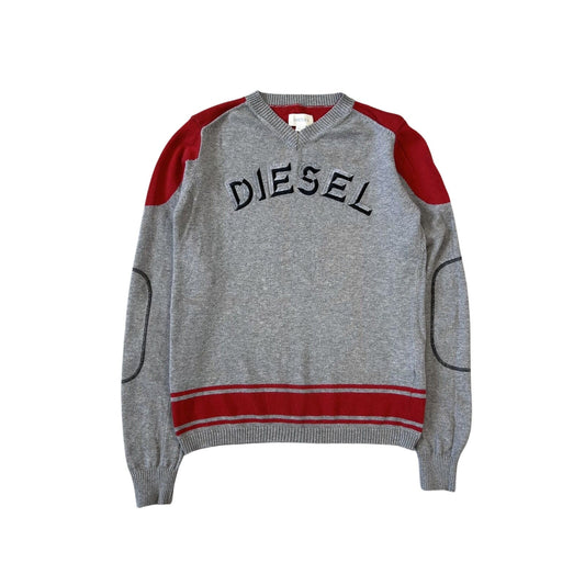 Diesel vintage sweater grey red Y2K big logo