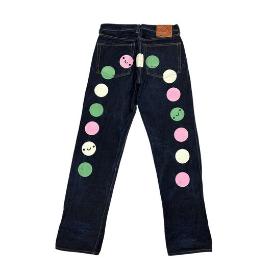 Evisu jeans daicock big logo smile face selvedge denim