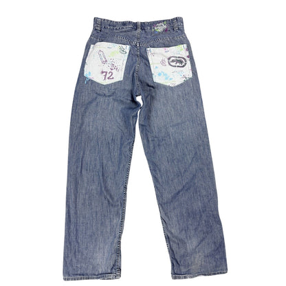 Ecko Baggy Painted hip-hop jeans denim pants Y2K