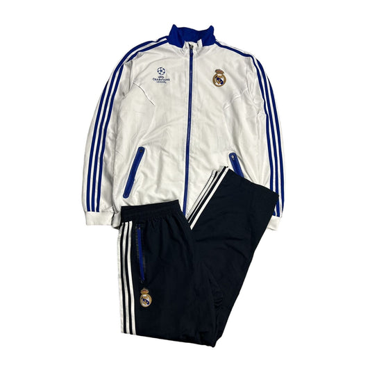 Real Madrid Adidas track suit white pants jacket Champions