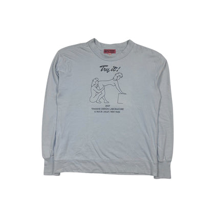 Yamane longsleeve vintage baby blue vulgar eating t-shirt