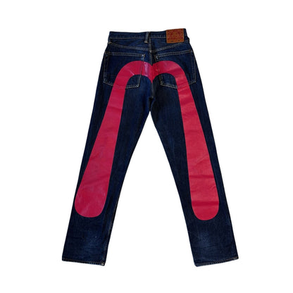 Evisu jeans daicock big logo red selvedge denim Japan