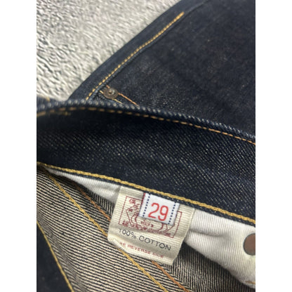 Evisu jeans daicock big logo yellow selvedge denim