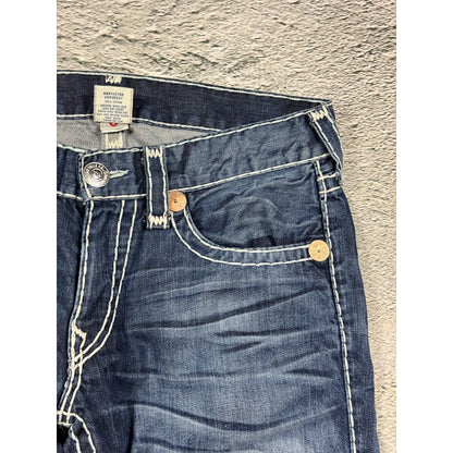 True Religion blue jeans white thick stitching Y2K Bobby