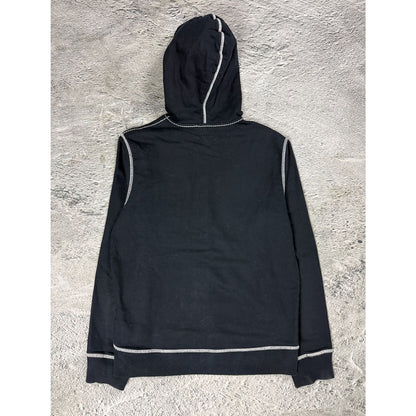 True Religion vintage black zip hoodie white big logo