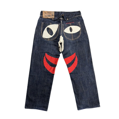 Evisu Yamane face jeans vintage selvedge denim Japan RARE
