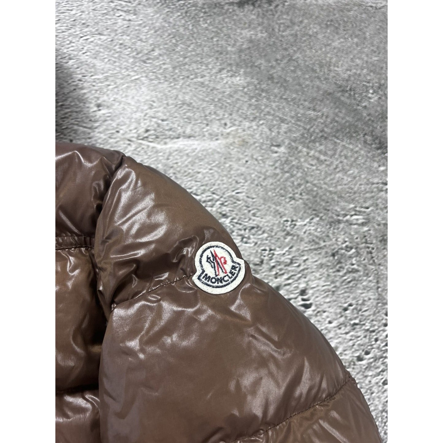 Moncler bulgarie down jacket teddy fur hood brown vintage