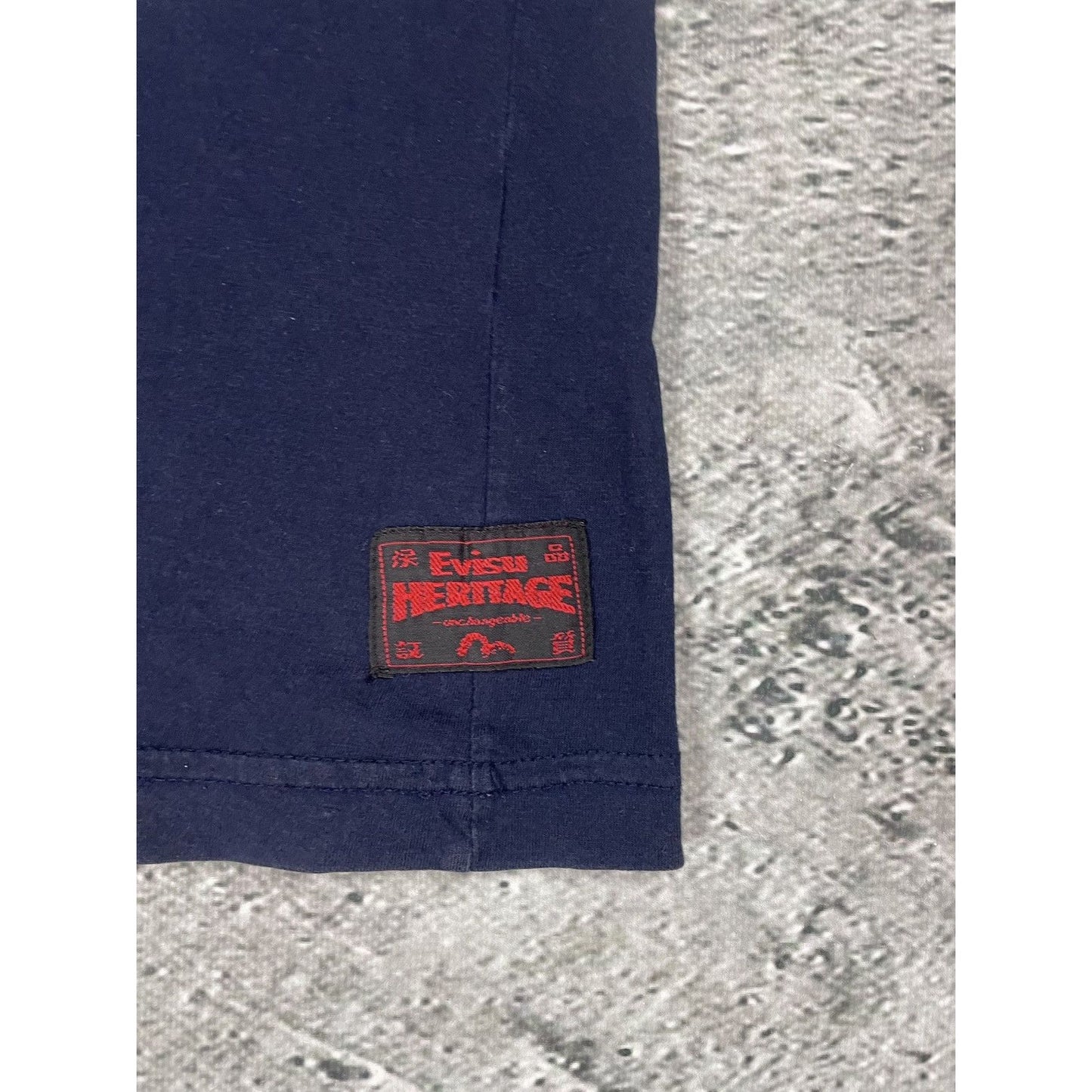 Evisu t-shirt vintage big logo studded navy seagull