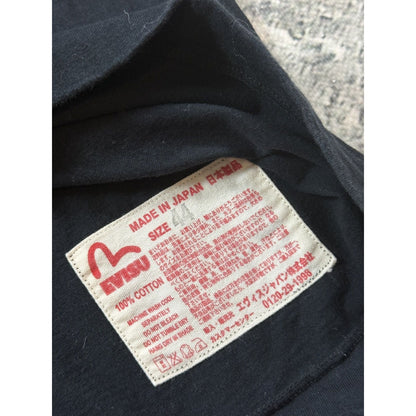 Evisu plain black t-shirt vintage basic