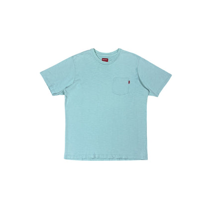 Supreme chest pocket T-shirt light blue turquoise