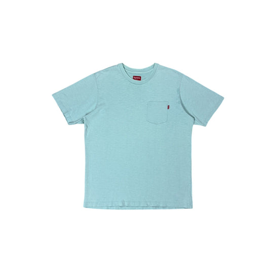 Supreme chest pocket T-shirt light blue turquoise