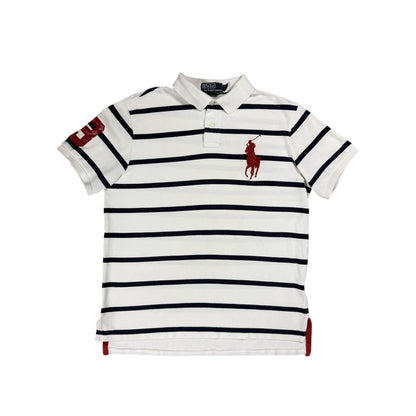 Chief Keef Polo Ralph Lauren white striped big pony t-shirt