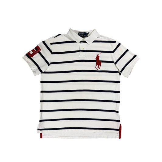 Chief Keef Polo Ralph Lauren white striped big pony t-shirt