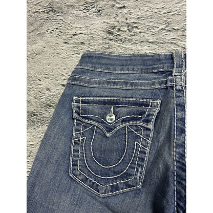 True Religion jeans swarovski rhinestones white stitching