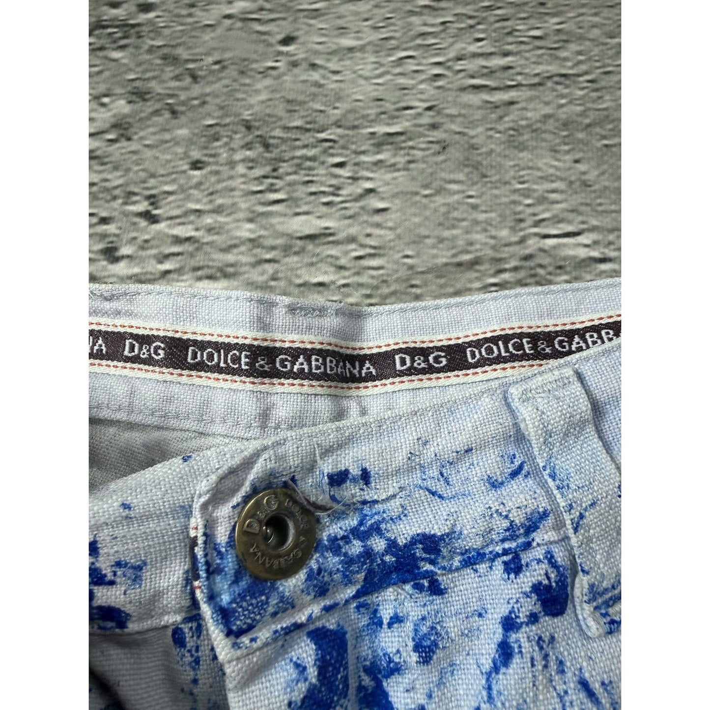 Dolce & Gabbana Painted flared jeans denim white blue