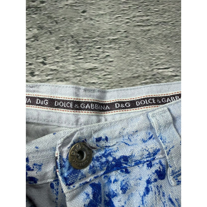 Dolce & Gabbana Painted flared jeans denim white blue