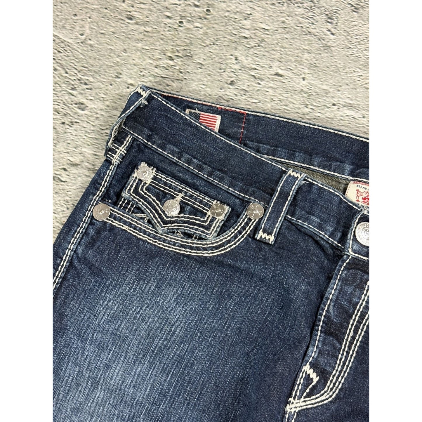 True Religion jeans vintage Jack denim pants thick stitching