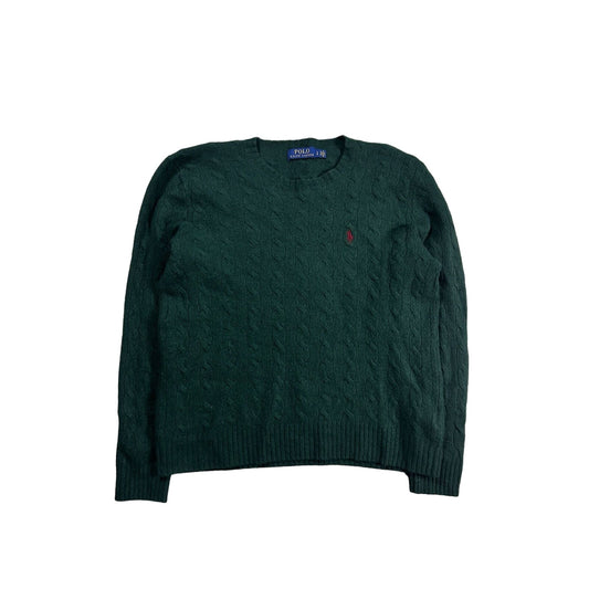 Polo Ralph Lauren Green sweater vintage cable knit