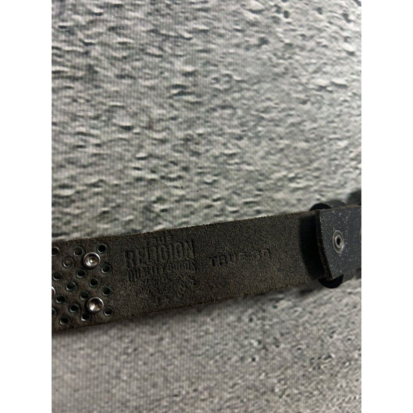 True Religion studded belt leather black Y2K