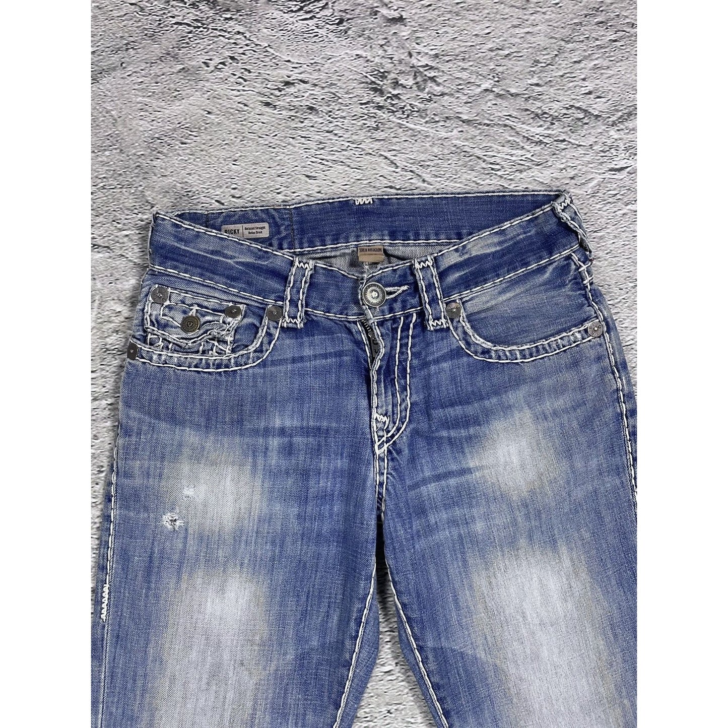 True Religion jeans vintage Ricky denim pants baby blue