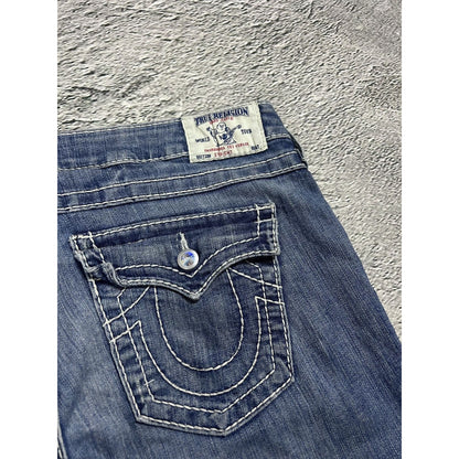 True Religion jeans swarovski rhinestones white stitching