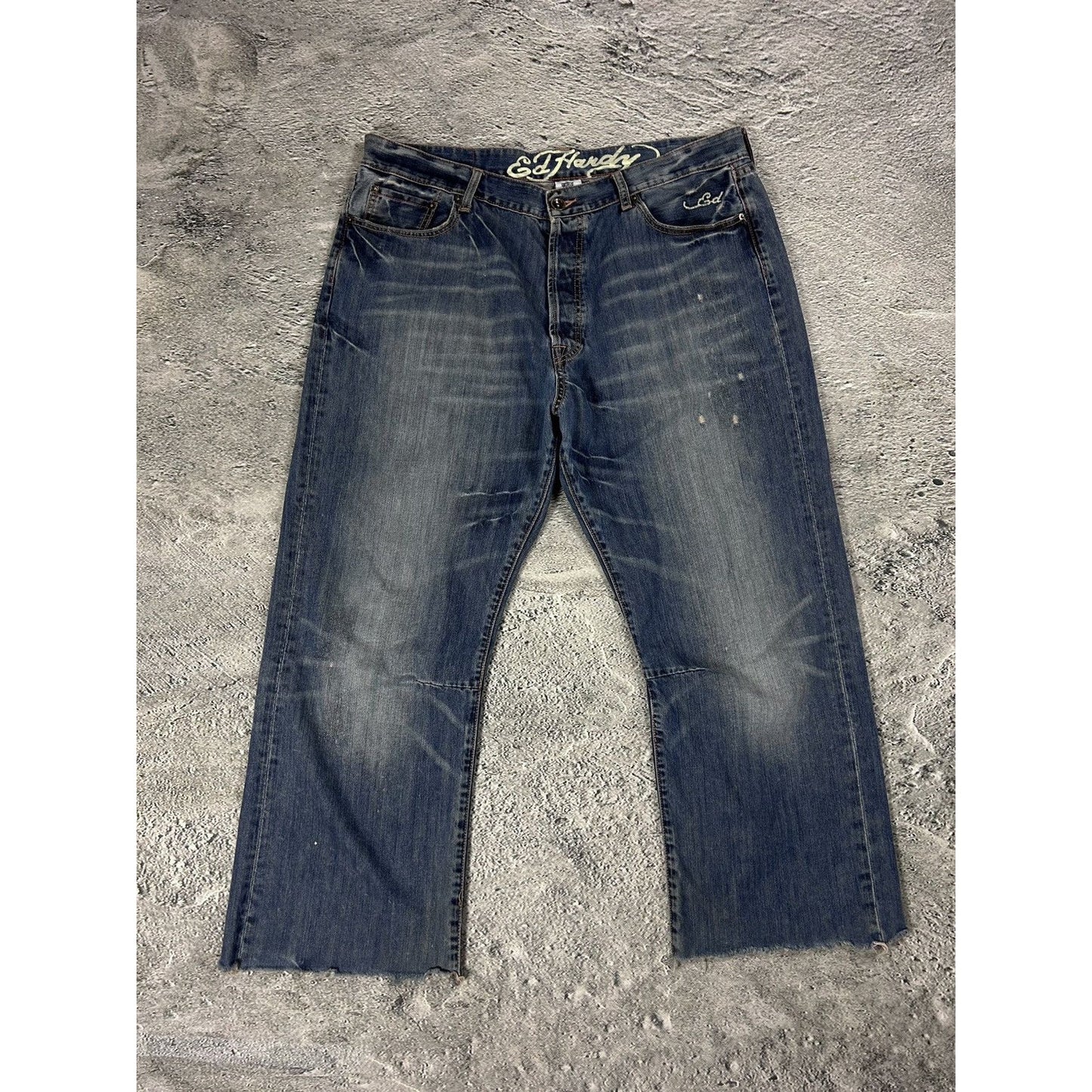 Ed Hardy Christian Audigier vintage jeans big logo pants